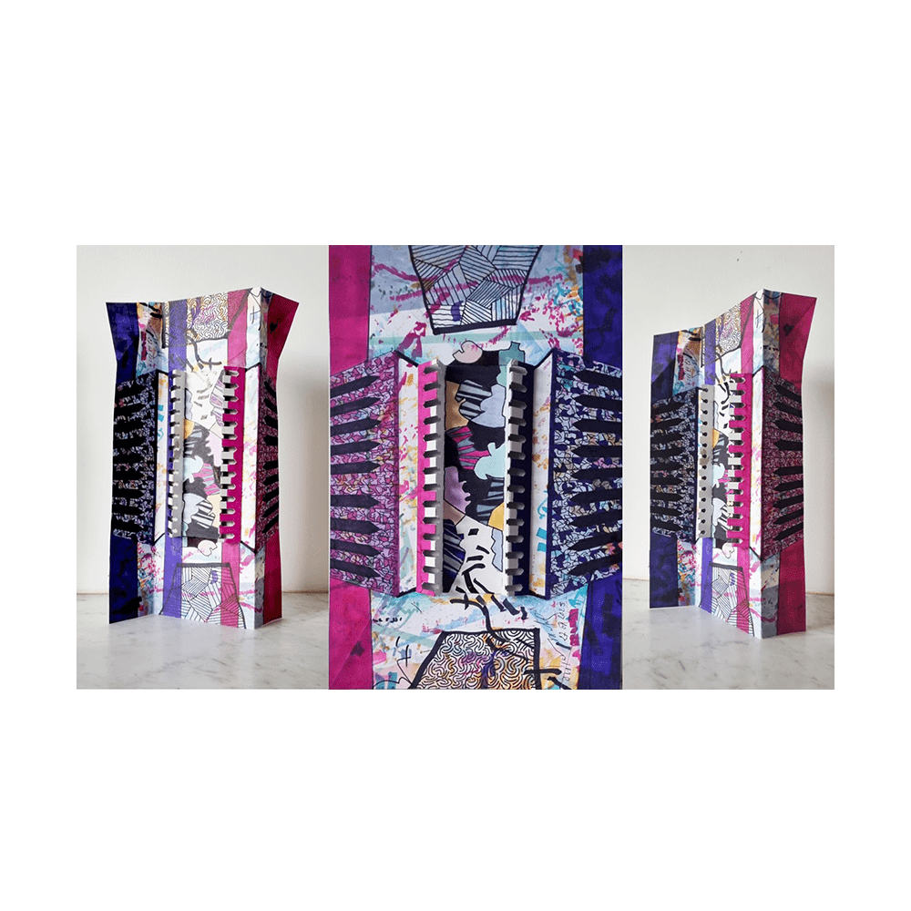 Sculpture polychrome réalisée par didier michel, catégorie totem