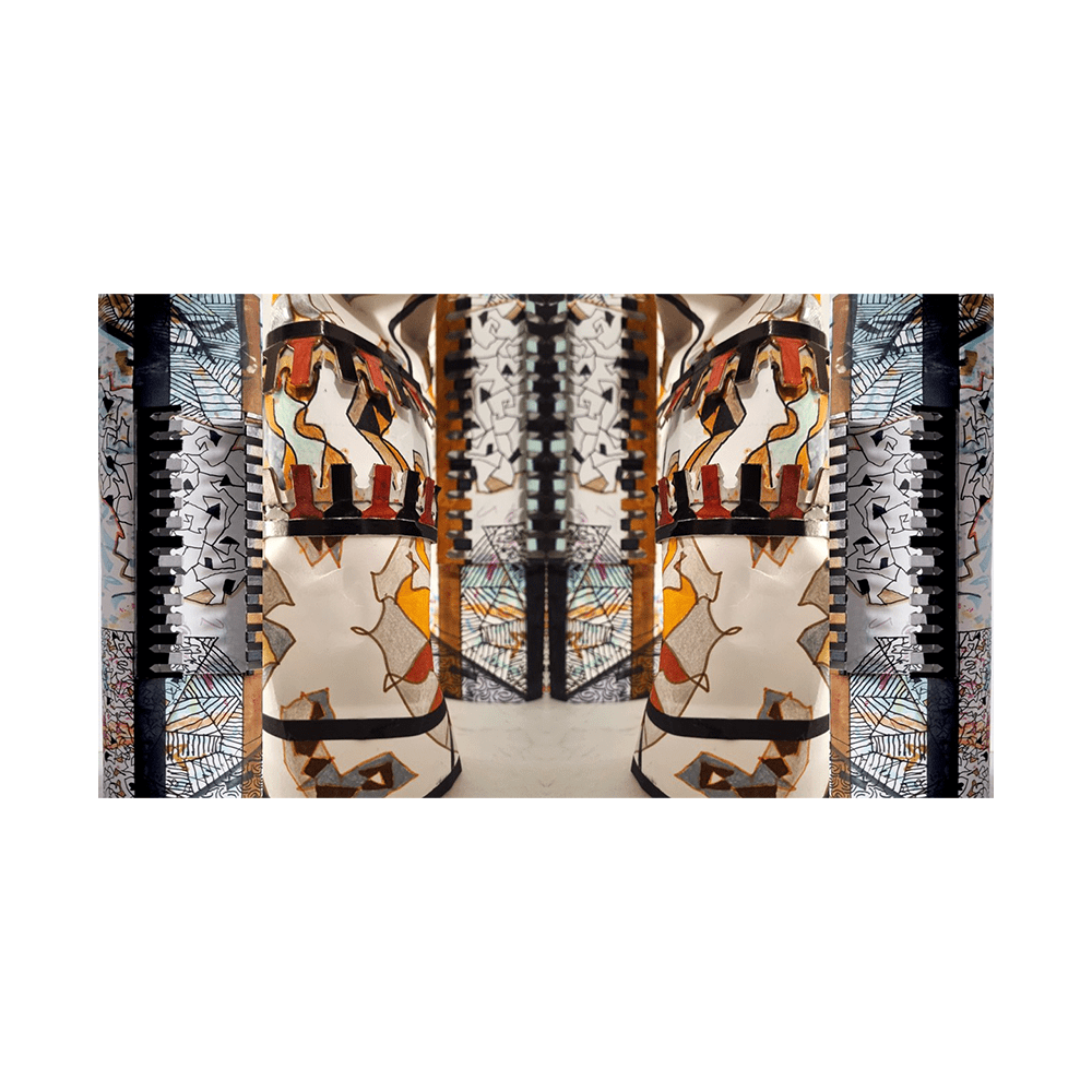 Sculpture polychrome réalisée par didier michel, catégorie totem
